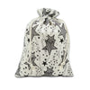 12" x 16" Cotton Muslin Black Star Drawstring Gift Bags