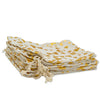 12" x 16" Cotton Muslin Gold Heart Drawstring Gift Bags