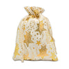 12" x 16" Cotton Muslin Gold Star Drawstring Gift Bags