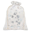 12" x 16" Cotton Muslin Silver Heart Drawstring Gift Bags