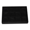 13 3/4" x 9 1/2" x 2" Tray with 12 Black Velvet Jewelry Display Pillows