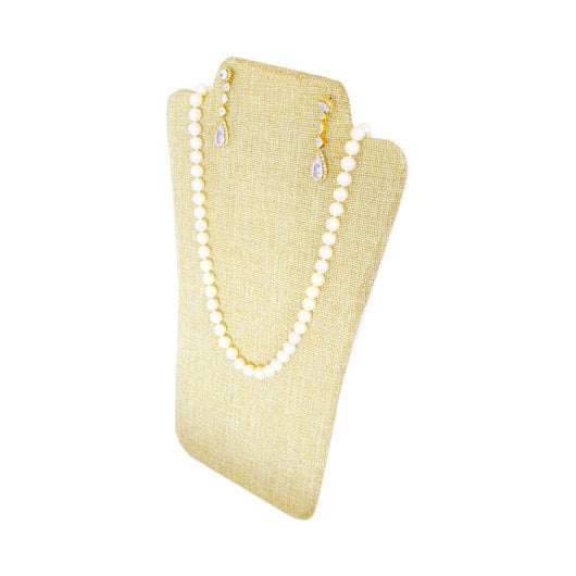 14 1/8" Beige Burlap Easel Display for Earring and Necklace