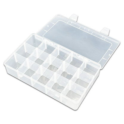 15 Grid Clear Plastic Compartment Organizer Storage Case