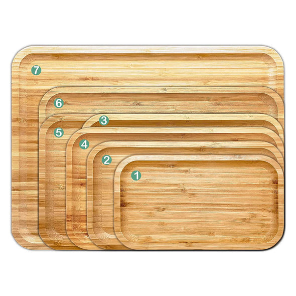 16" x 12" Bam & Boo Natural Bamboo Minimalist Rectangular Serving Tray
