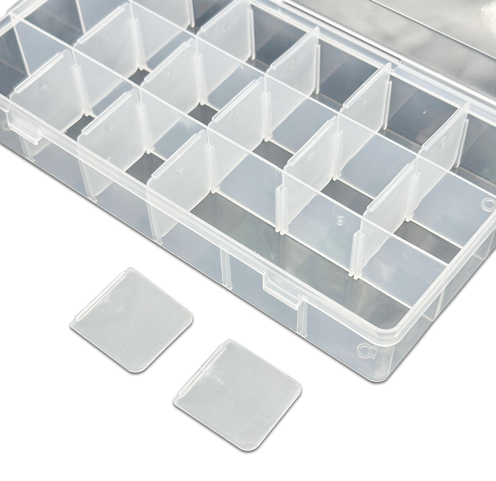 18 Grid Clear Plastic Compartment Organizer Storage Case – JPI Display
