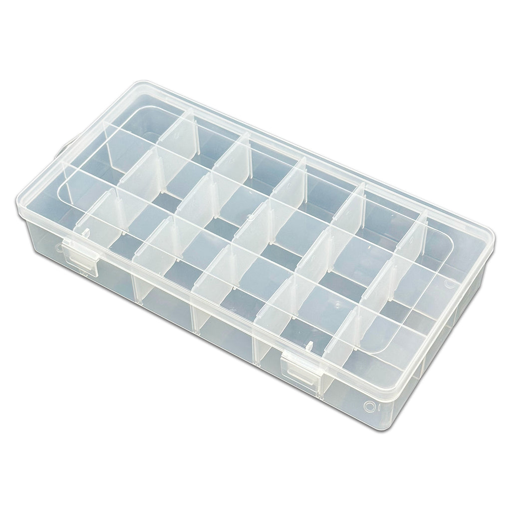 18 Grid Clear Plastic Compartment Organizer Storage Case – JPI