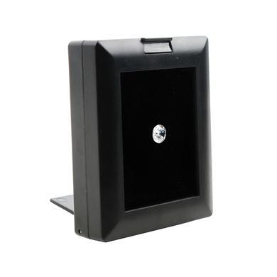 2 1/4" x 2 3/4" Black Plastic Gem Box with Glass Window Lid and Easel
