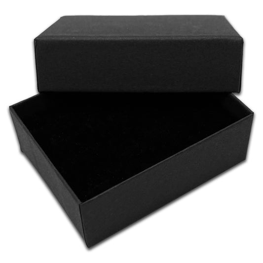 2 1/8" x 1 5/8" Black Paper Earring Box with Black Foam Insert