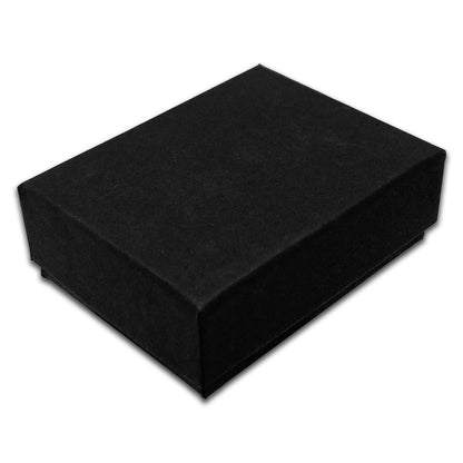 2 1/8" x 1 5/8" Black Paper Earring Box with Black Foam Insert