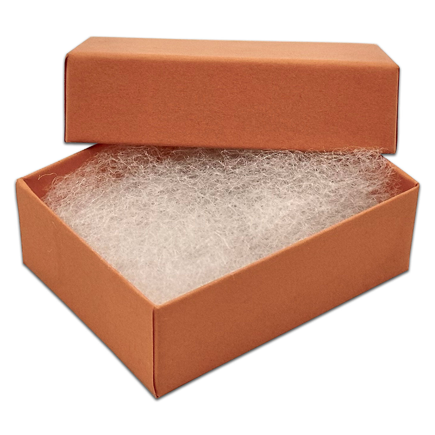 2 1/8" x 1 5/8" x 3/4" Coral Cotton Filled Paper Box