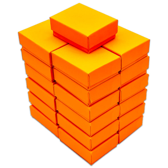 2 1/8" x 1 5/8" x 3/4" Marigold Cotton Filled Paper Box (25-Pack)