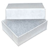 2 1/8" x 1 5/8" x 3/4" Matte White Cotton Filled Paper Box
