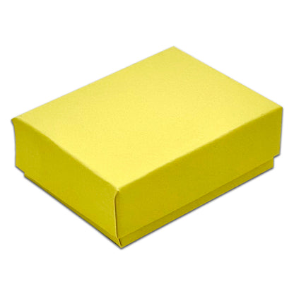 2 1/8" x 1 5/8" x 3/4" Mustard Yellow Cotton Filled Paper Box