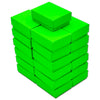 2 1/8" x 1 5/8" x 3/4" Neon Green Cotton Filled Paper Box (25-Pack)