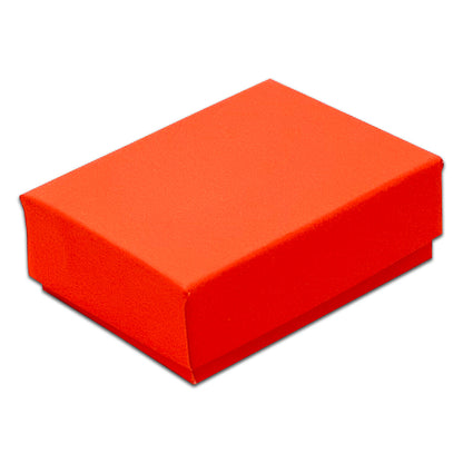 2 1/8" x 1 5/8" x 3/4" Neon Orange Cotton Filled Paper Box