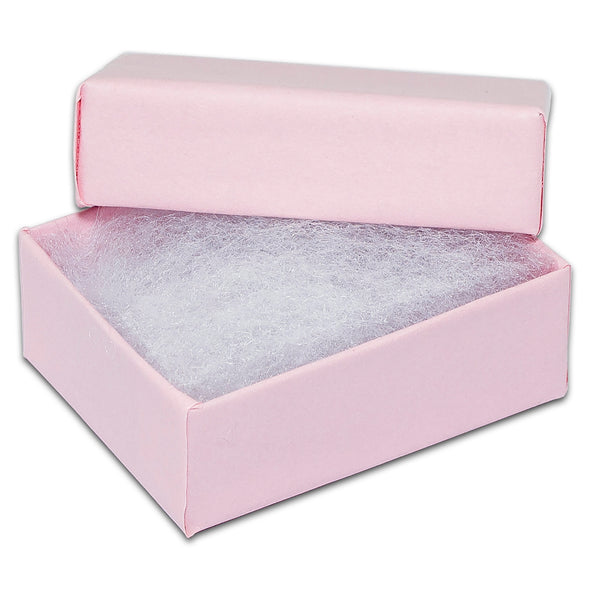 2 1/8" x 1 5/8" x 3/4" Pink Cotton Filled Paper Box