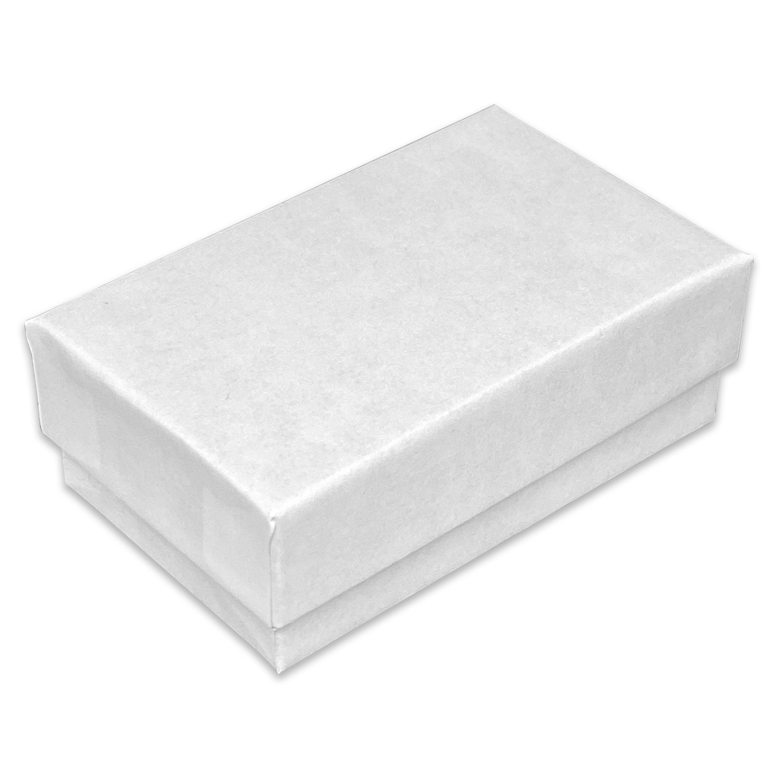 2 5/8" x 1 1/2" x 1" Matte White Cotton Filled Paper Box