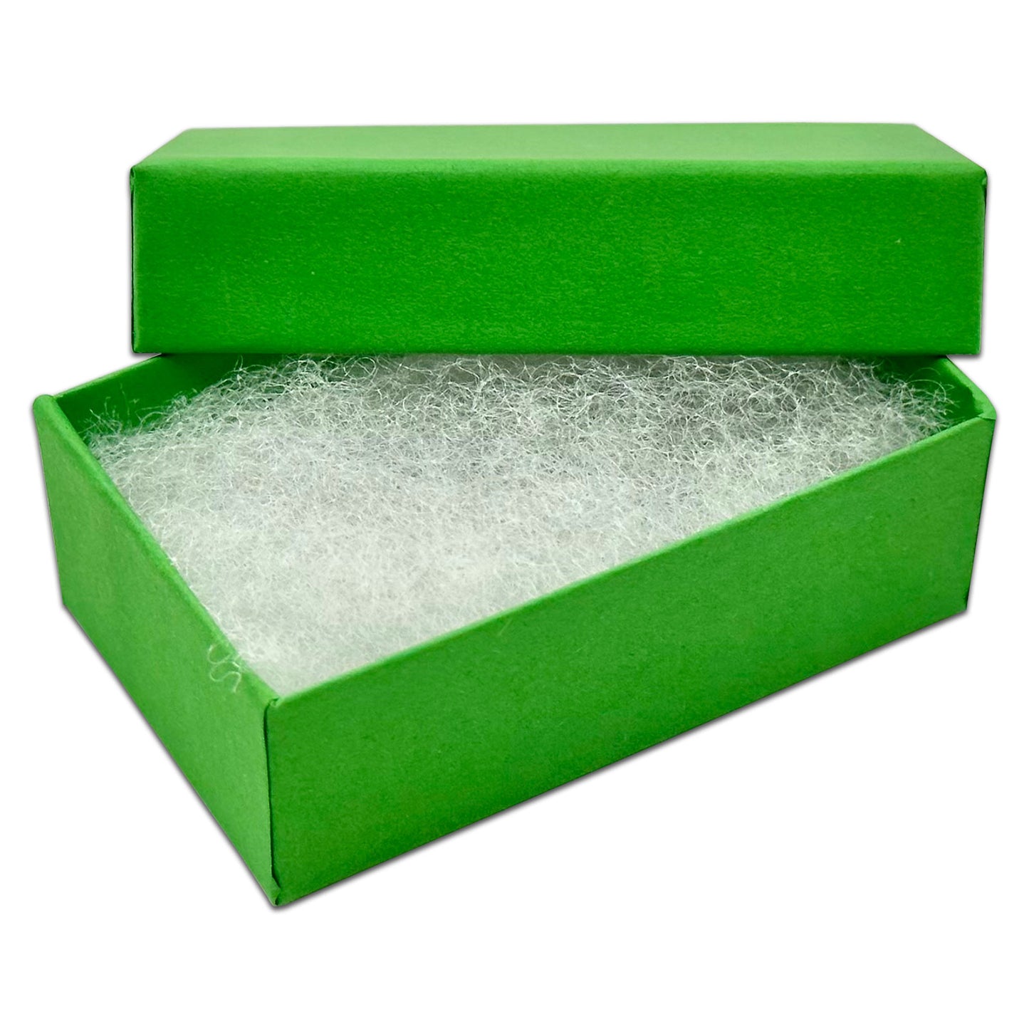 2 5/8" x 1 5/8" x 1" Light Green Cotton Filled Paper Box