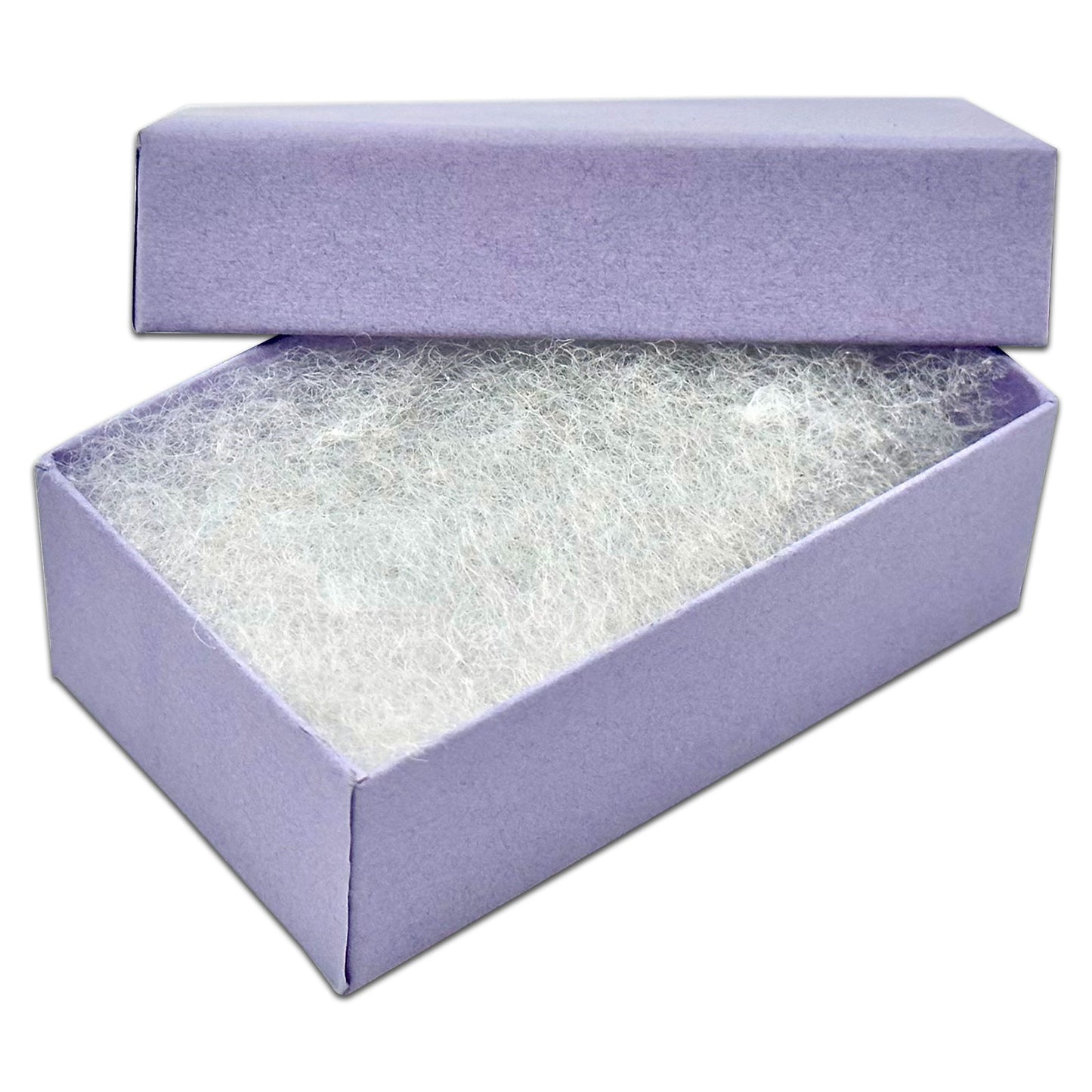 2 5/8" x 1 5/8" x 1" Light Lavender Cotton Filled Paper Box
