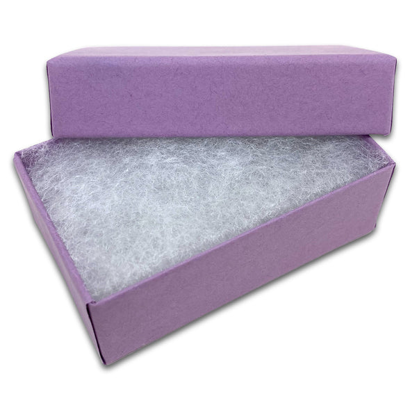 2 5/8" x 1 5/8" x 1" Matte Purple Cotton Filled Paper Box