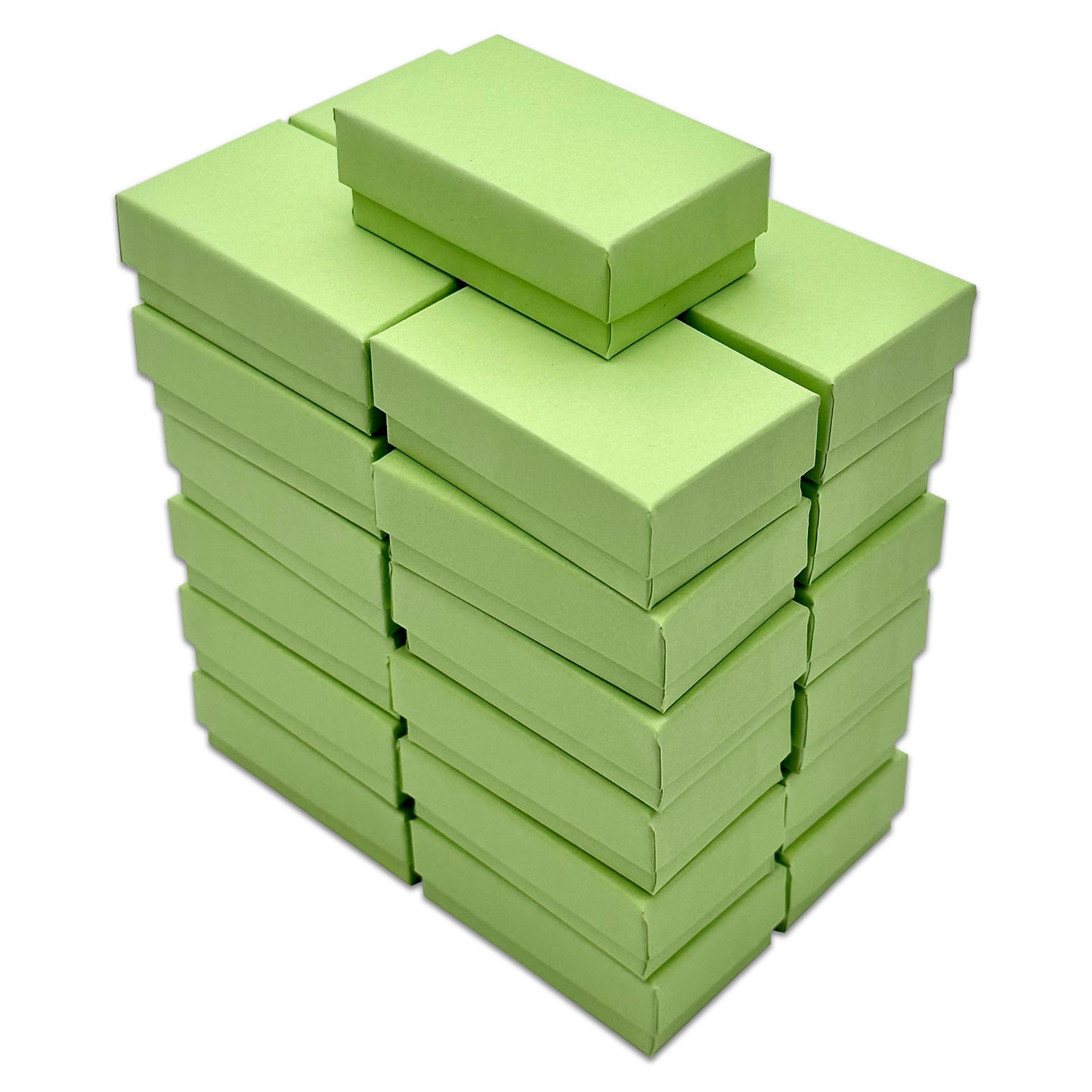2 5/8" x 1 5/8" x 1" Mint Green Cotton Filled Paper Box