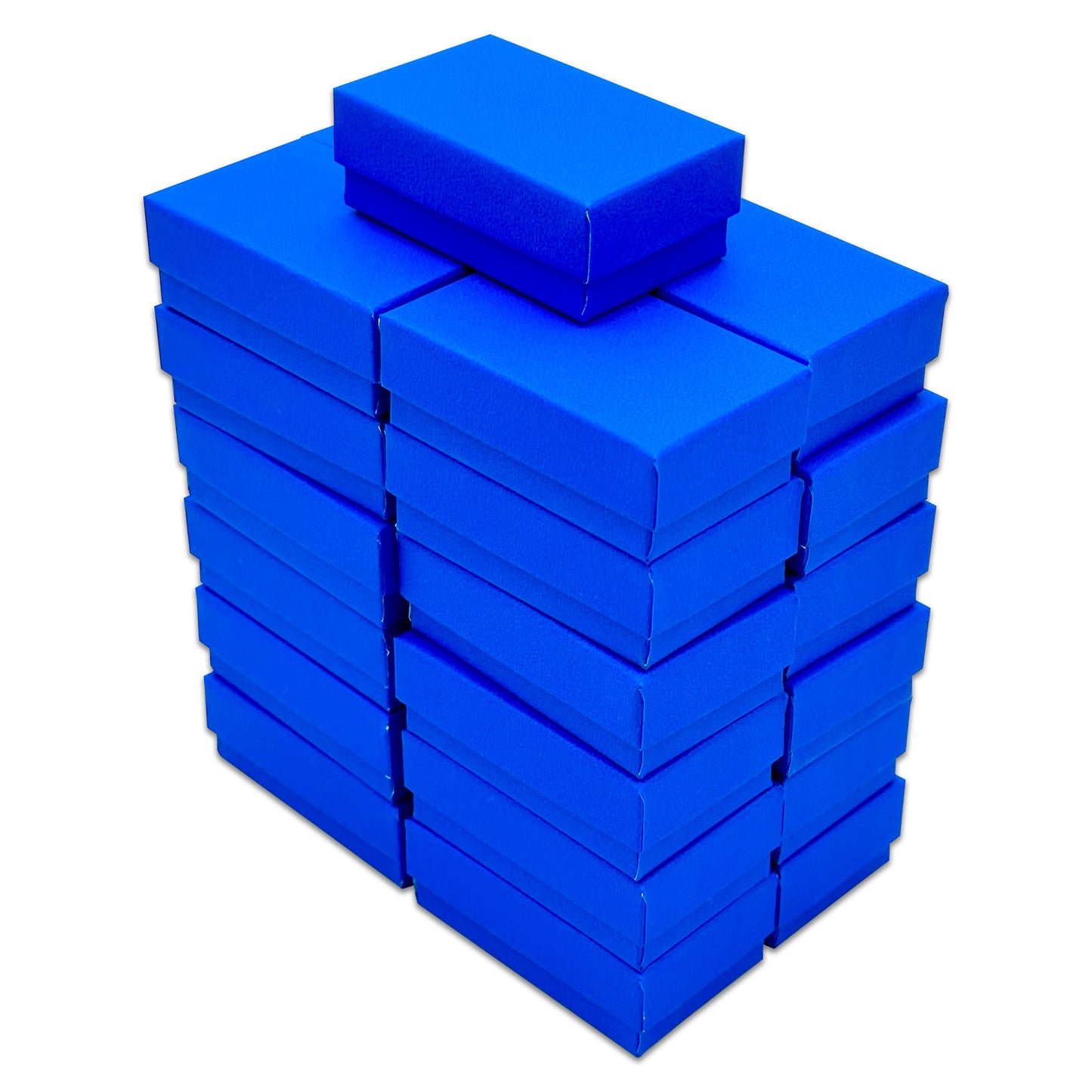 2 5/8" x 1 5/8" x 1" Neon Blue Cotton Filled Paper Box