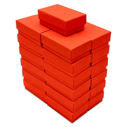 2 5/8" x 1 5/8" x 1" Neon Orange Cotton Filled Paper Box