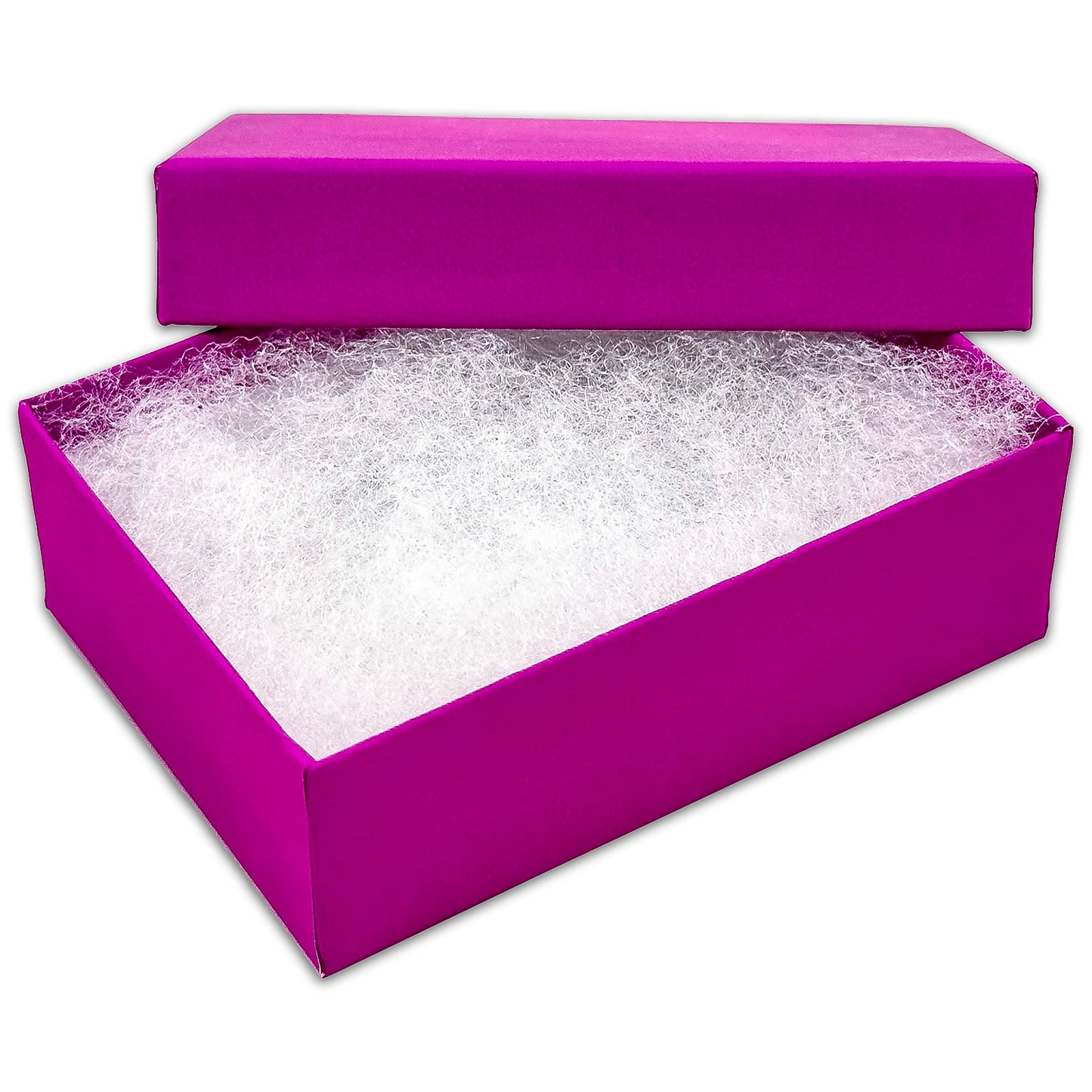 2 5/8" x 1 5/8" x 1" Neon Purple Cotton Filled Paper Box