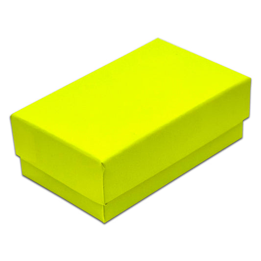 2 5/8" x 1 5/8" x 1" Neon Yellow Cotton Filled Paper Box