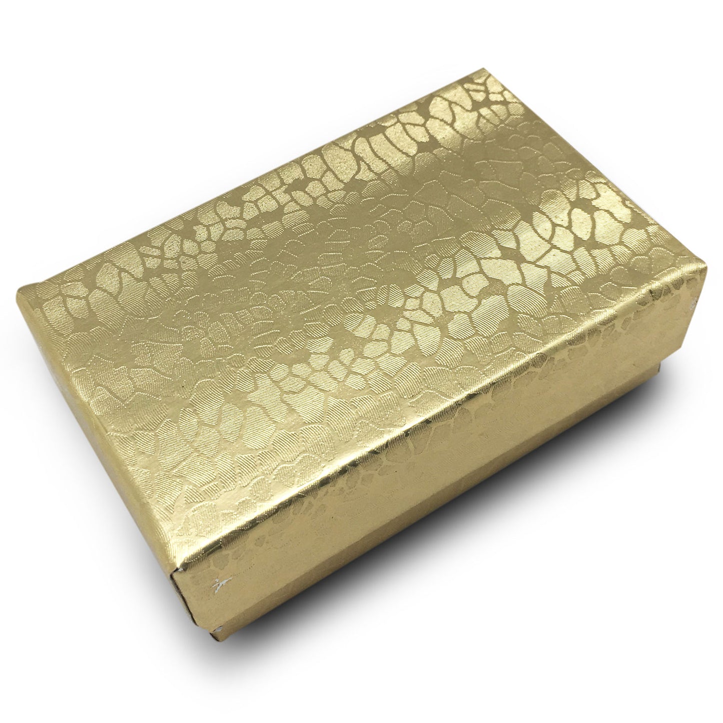 2 5/8"Wx 1 1/2"D x 1" H Gold Cotton filled paper box