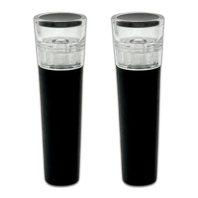 2-Pack of Wine Bottle Silicone Stoppers with Built-In Vacuum Pump