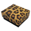 2" x 1 3/4" x 7/8" Leopard Print Paper Earring Box with Black Velvet Insert