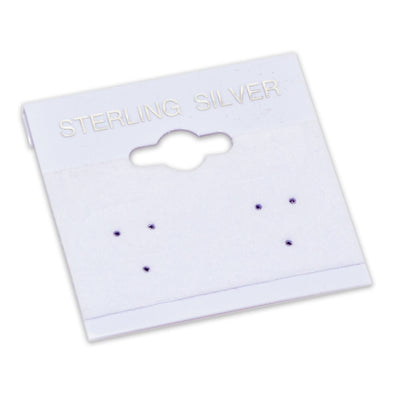 2" x 2" White "Sterling Silver" Hanging Earring Card