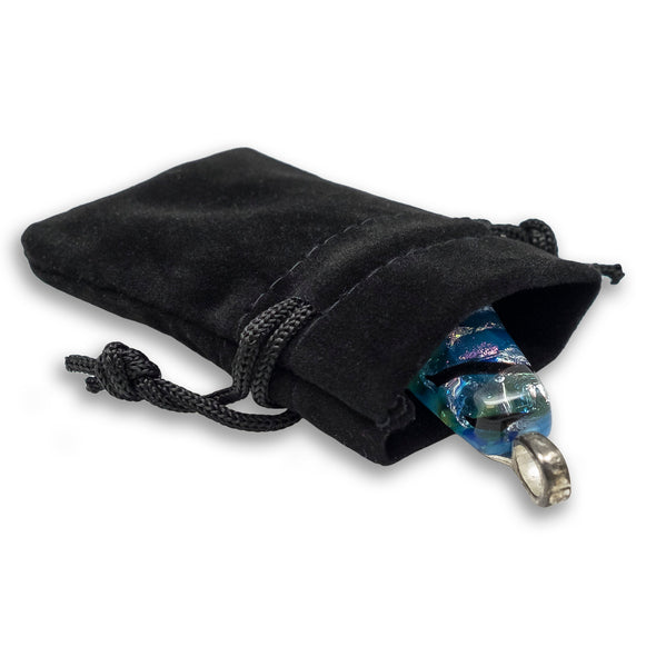 2" x 3" Black Velvet Drawstring Pouch