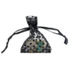 Black with Black Polka Dot Organza Drawstring Pouch Gift Bags