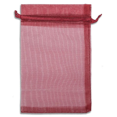Maroon Organza Drawstring Pouches