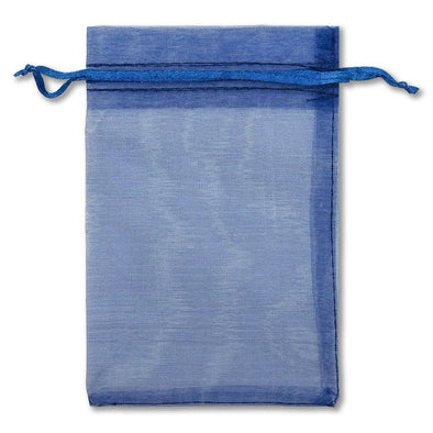 Navy Organza Drawstring Pouches