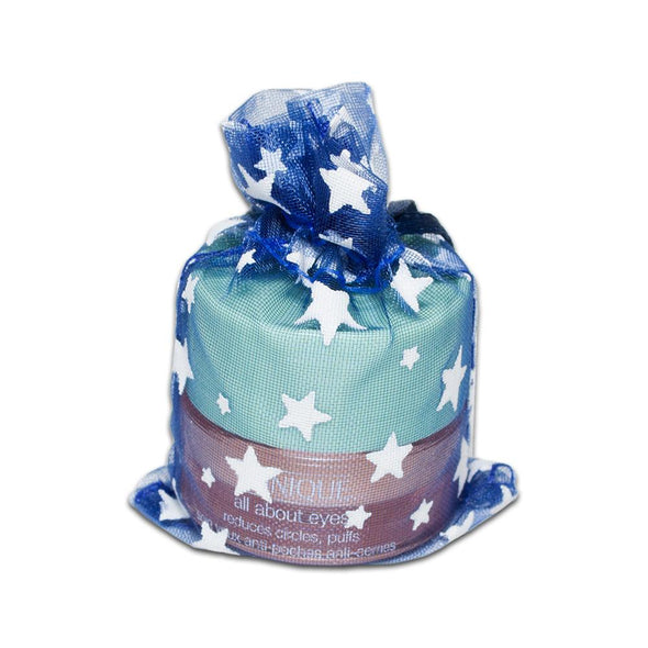 Navy with White Star Organza Drawstring Pouch Gift Bags