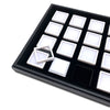 20 White Gem Boxes with Black Wood Tray