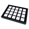 20 White Gem Boxes with Black Wood Tray