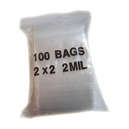 2'x2"H Clear Ziplock Plastic Bag