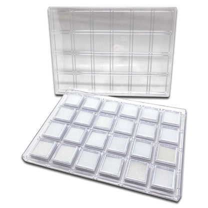 24 Clear Gem Boxes with Acrylic Case