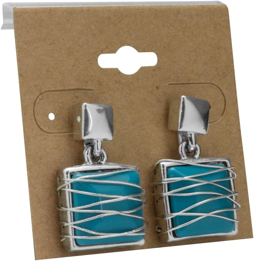 2" x 2" Kraft Paper Hanging Earring Cards