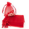 Red Organza Drawstring Pouches