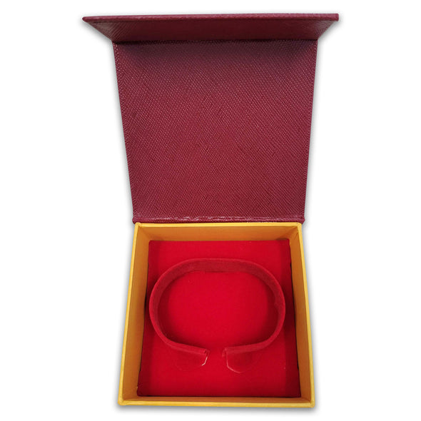 3 1/2" x 3 1/2" Maroon Textured Watch/Bracelet Jewelry Box with Magnetic Closure (10 Pack)