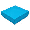 3 1/2" x 3 1/2" x 1" Azure Blue Cotton Filled Paper Box (25-Pack)