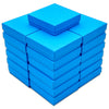 3 1/2" x 3 1/2" x 1" Azure Blue Cotton Filled Paper Box (25-Pack)