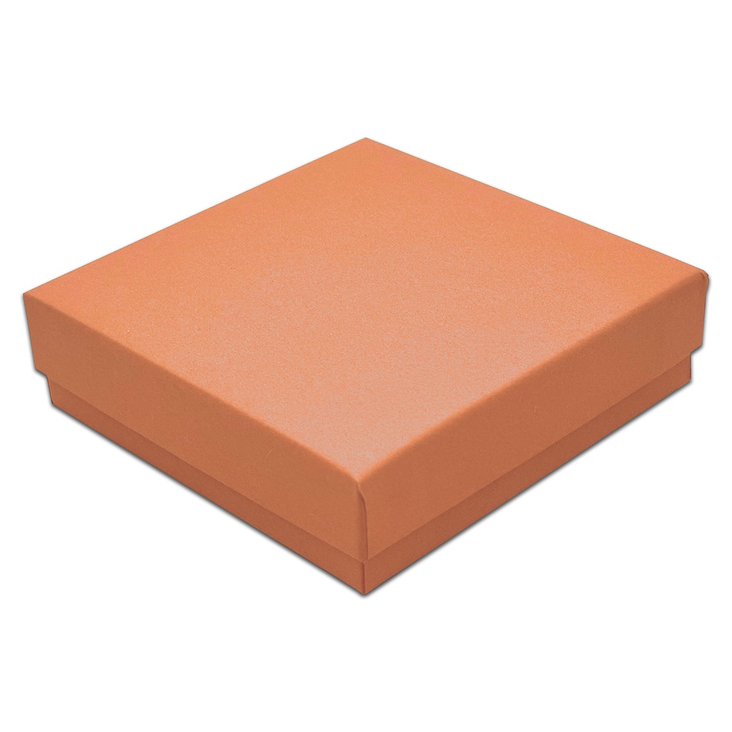 3 1/2" x 3 1/2" x 1" Coral Cotton Filled Paper Box