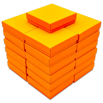 3 1/2" x 3 1/2" x 1" Marigold Cotton Filled Paper Box