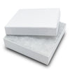3 1/2" x 3 1/2" x 1" White Swirl Cotton Filled Paper Box
